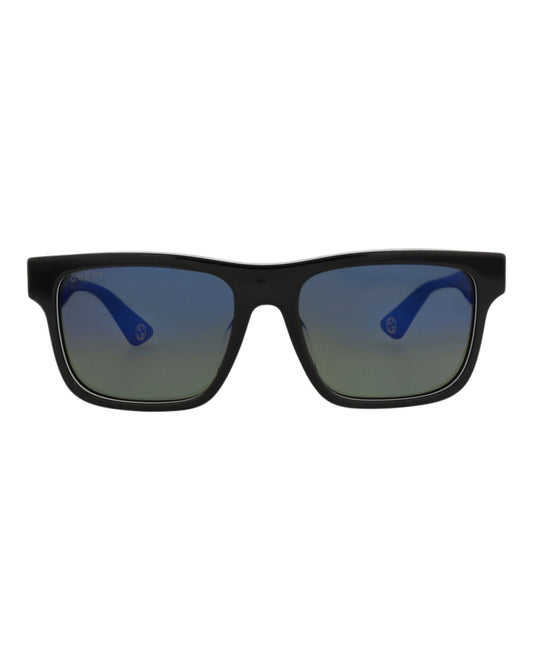 Gucci Mens Square/Rectangle Black Grey Blue Fashion Designer Eyewear