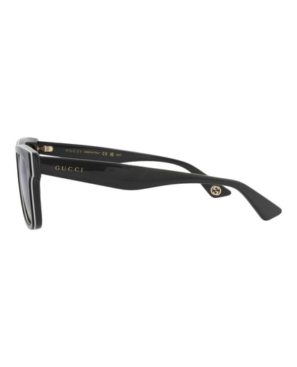 Gucci Mens Square/Rectangle Black Grey Blue Fashion Designer Eyewear