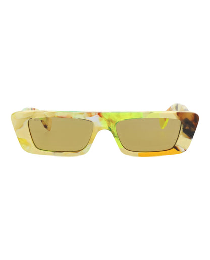 Gucci Mens Square/Rectangle Yellow Yellow Brown Fashion Designer Eyewear