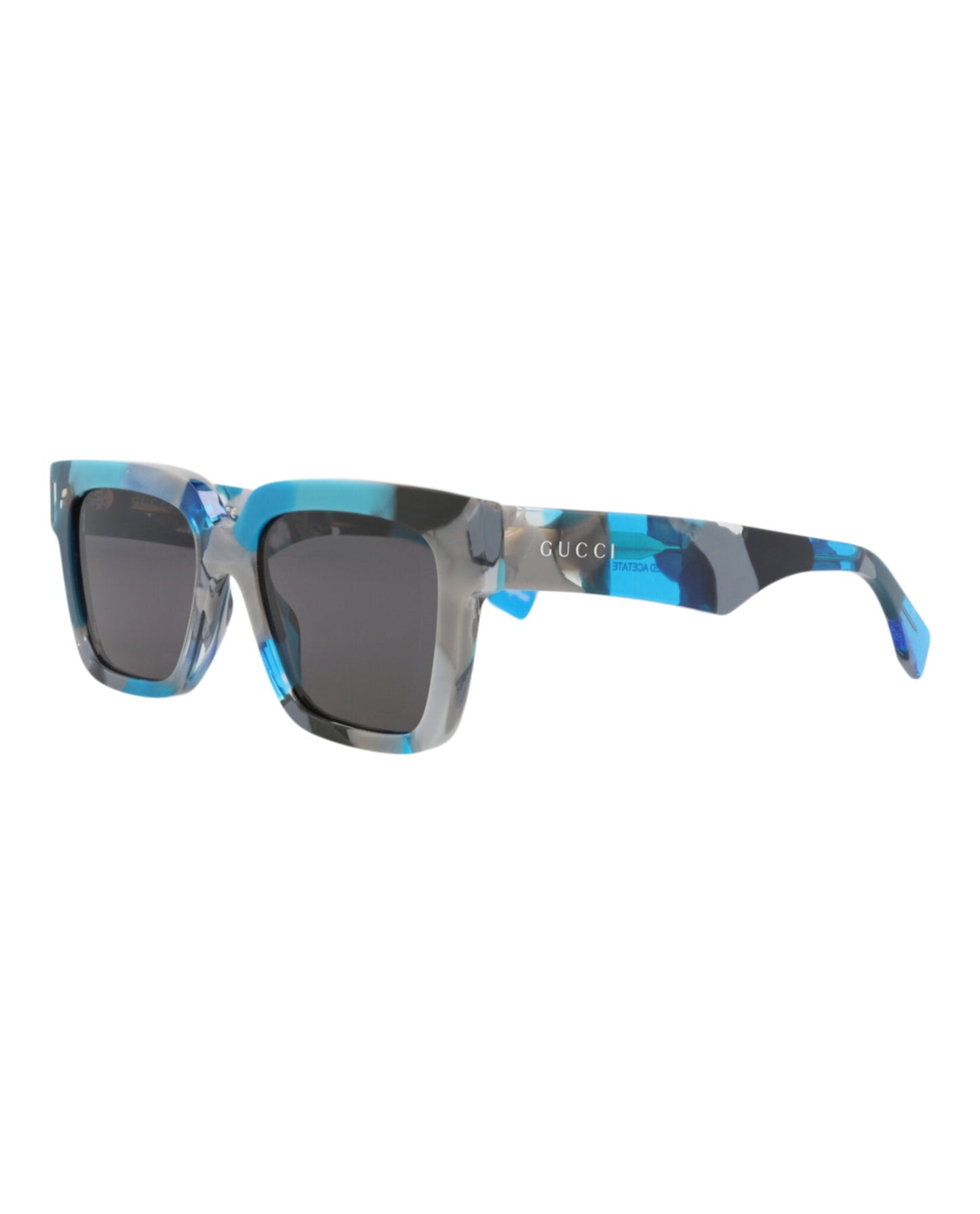 Gucci Mens Square/Rectangle Blue Blue Grey Fashion Designer Eyewear