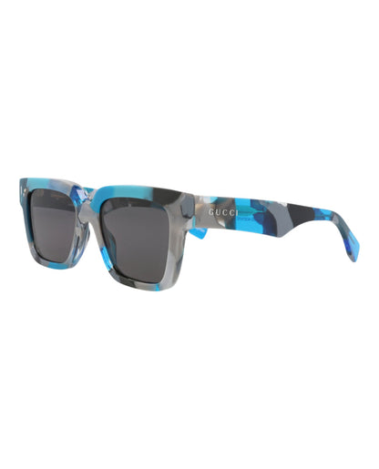 Gucci Mens Square/Rectangle Blue Blue Grey Fashion Designer Eyewear