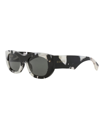 Gucci Unisex Round/Oval Black Black Grey Fashion Designer Eyewear