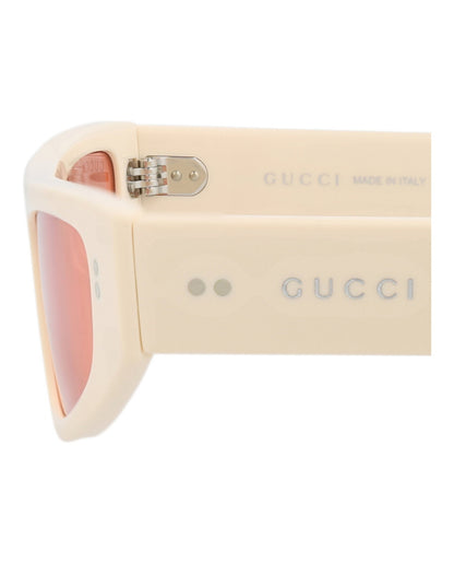 Gucci Womens Cat Eye Ivory Ivory Red Fashion Designer Eyewear