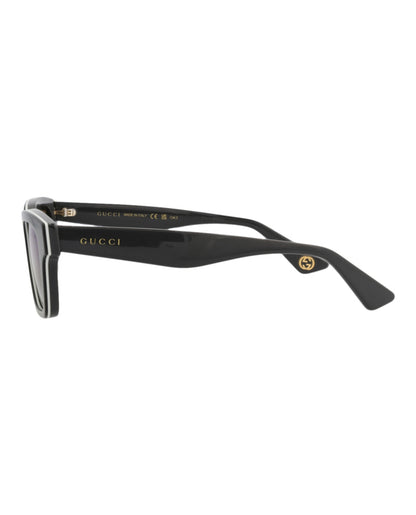 Gucci Mens Square/Rectangle Black Grey Blue Fashion Designer Eyewear