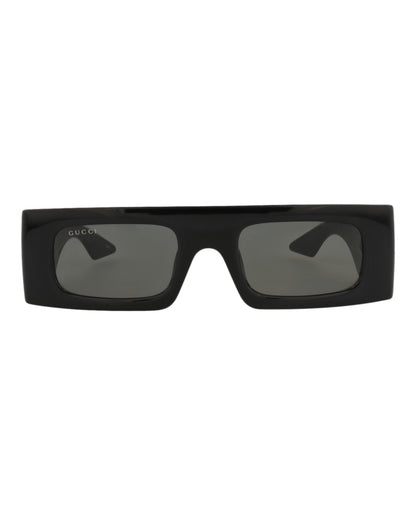 Gucci Womens Shield/Wrap Black Black Grey Fashion Designer Eyewear