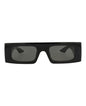 Gucci Womens Shield/Wrap Black Black Grey Fashion Designer Eyewear