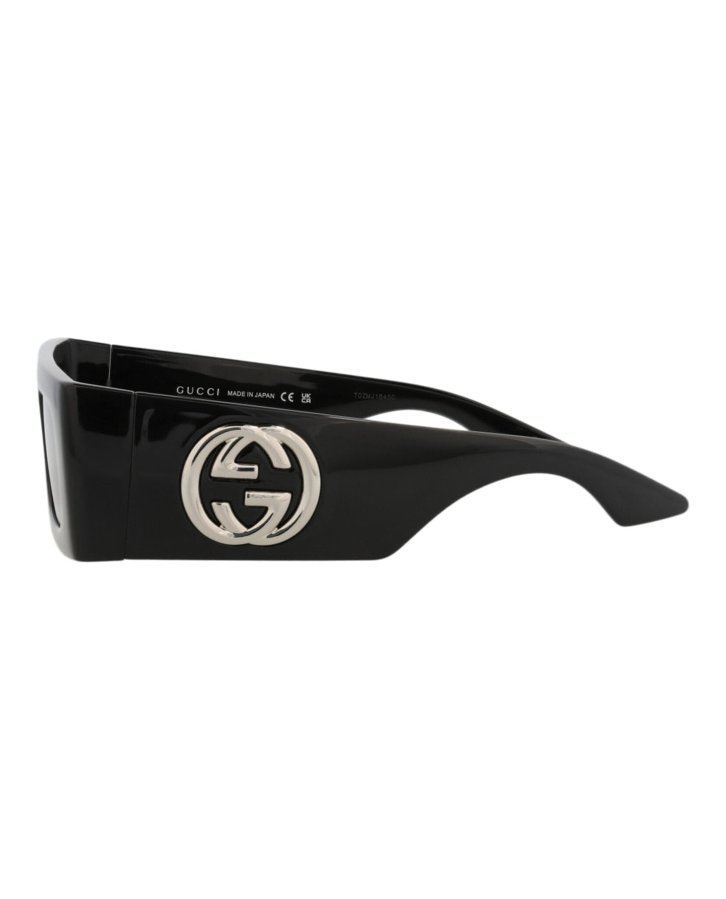 Gucci Womens Shield/Wrap Black Black Grey Fashion Designer Eyewear
