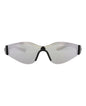 Gucci Womens Shield/Wrap Black Black Silver Fashion Designer Eyewear