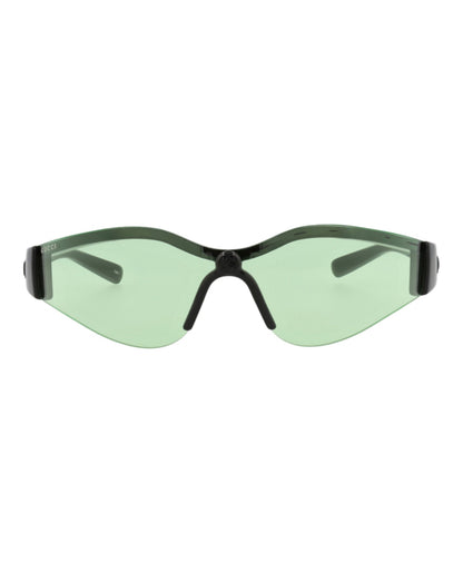 Gucci Womens Shield/Wrap Black Black Green Fashion Designer Eyewear