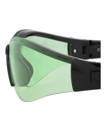 Gucci Womens Shield/Wrap Black Black Green Fashion Designer Eyewear