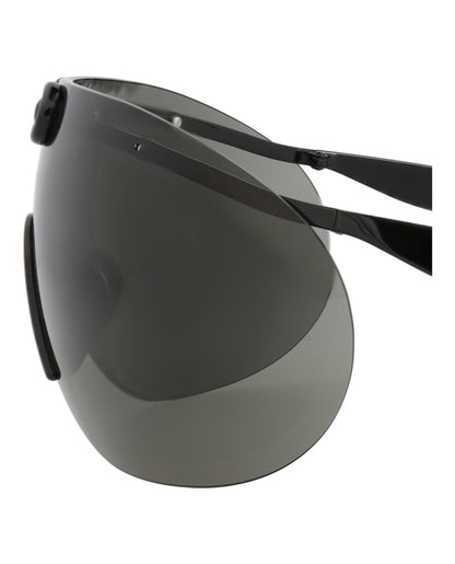 Gucci Mens Shield/Wrap Black Black Grey Fashion Designer Eyewear