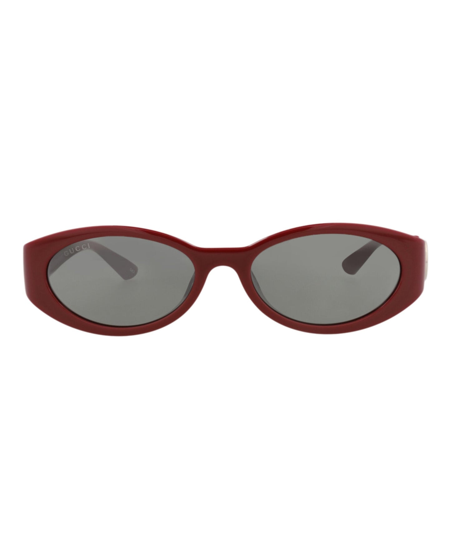 Gucci Womens Round/Oval Burgundy Burgundy Grey Fashion Designer Eyewear