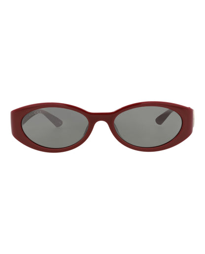 Gucci Womens Round/Oval Burgundy Burgundy Grey Fashion Designer Eyewear