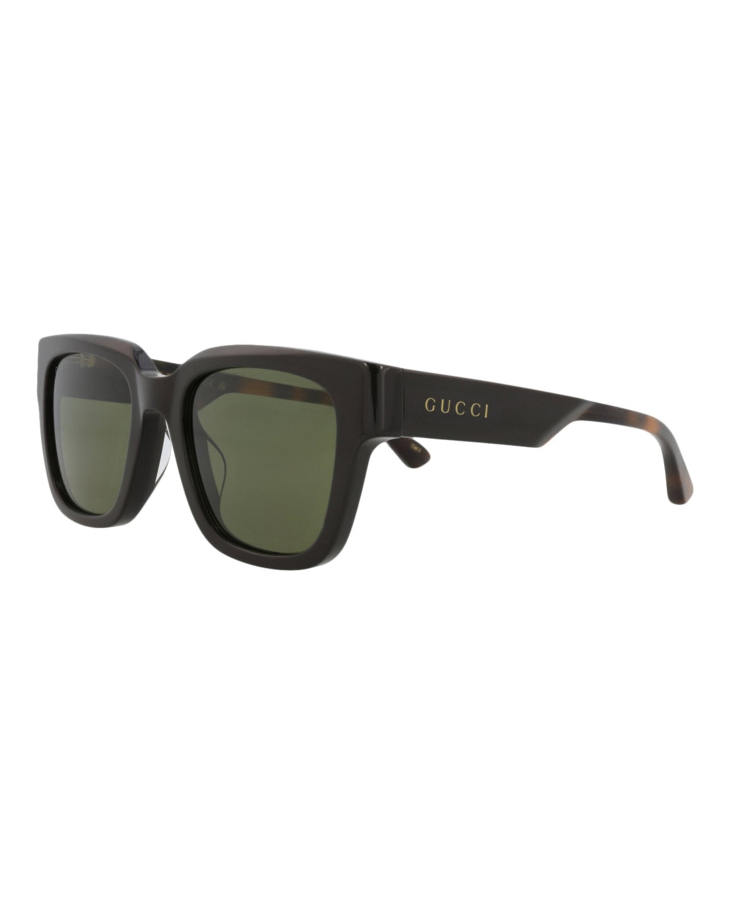 Gucci Mens Square/Rectangle Brown Havana Green Fashion Designer Eyewear
