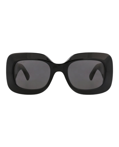 Gucci Womens Square/Rectangle Black Black Grey Fashion Designer Eyewear
