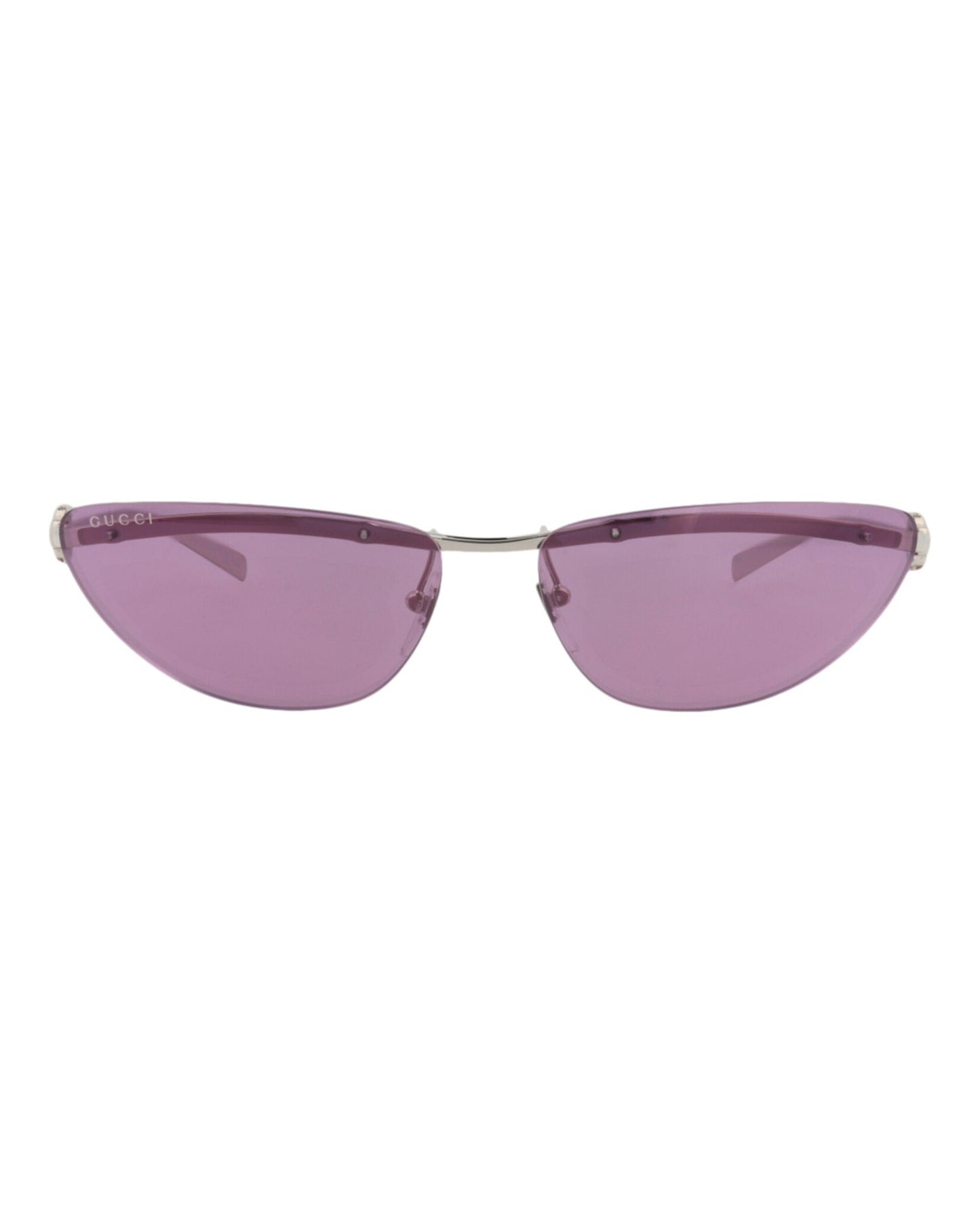 Gucci Womens Cat Eye Silver Silver Violet Fashion Designer Eyewear