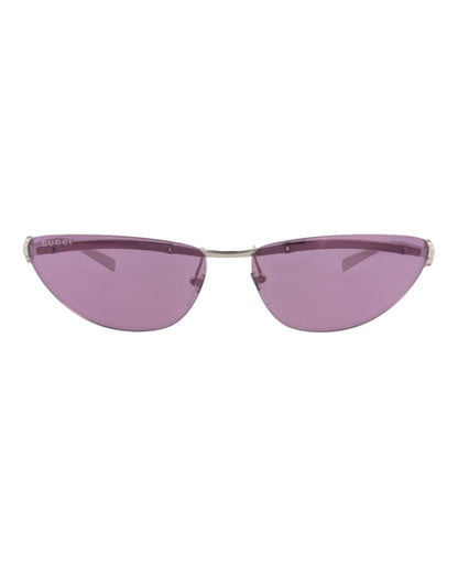 Gucci Womens Cat Eye Silver Silver Violet Fashion Designer Eyewear