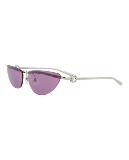 Gucci Womens Cat Eye Silver Silver Violet Fashion Designer Eyewear