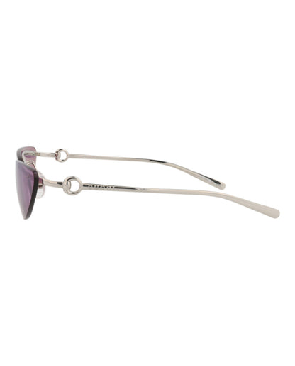 Gucci Womens Cat Eye Silver Silver Violet Fashion Designer Eyewear