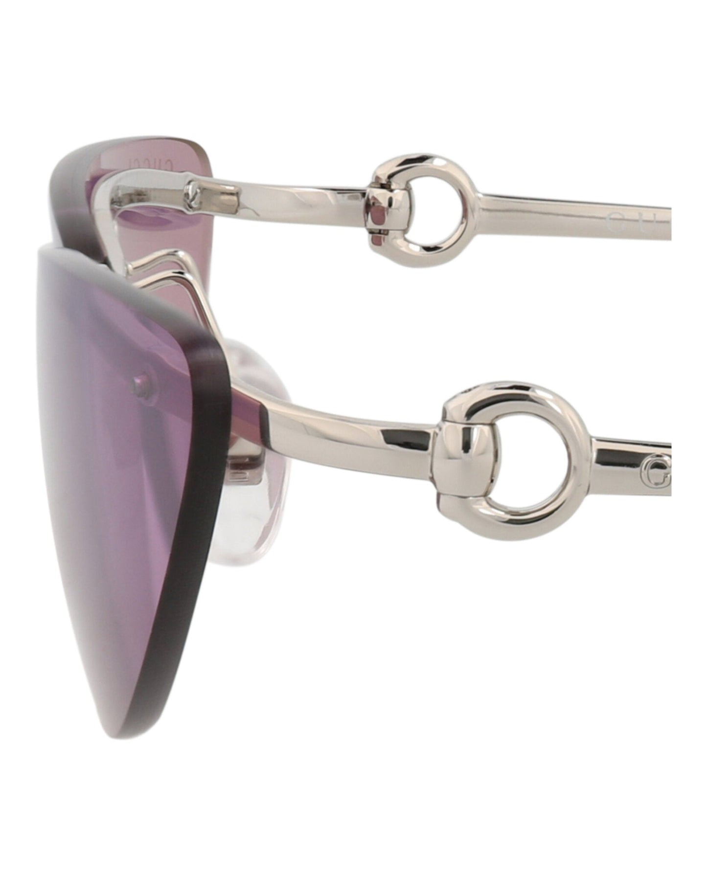 Gucci Womens Cat Eye Silver Silver Violet Fashion Designer Eyewear