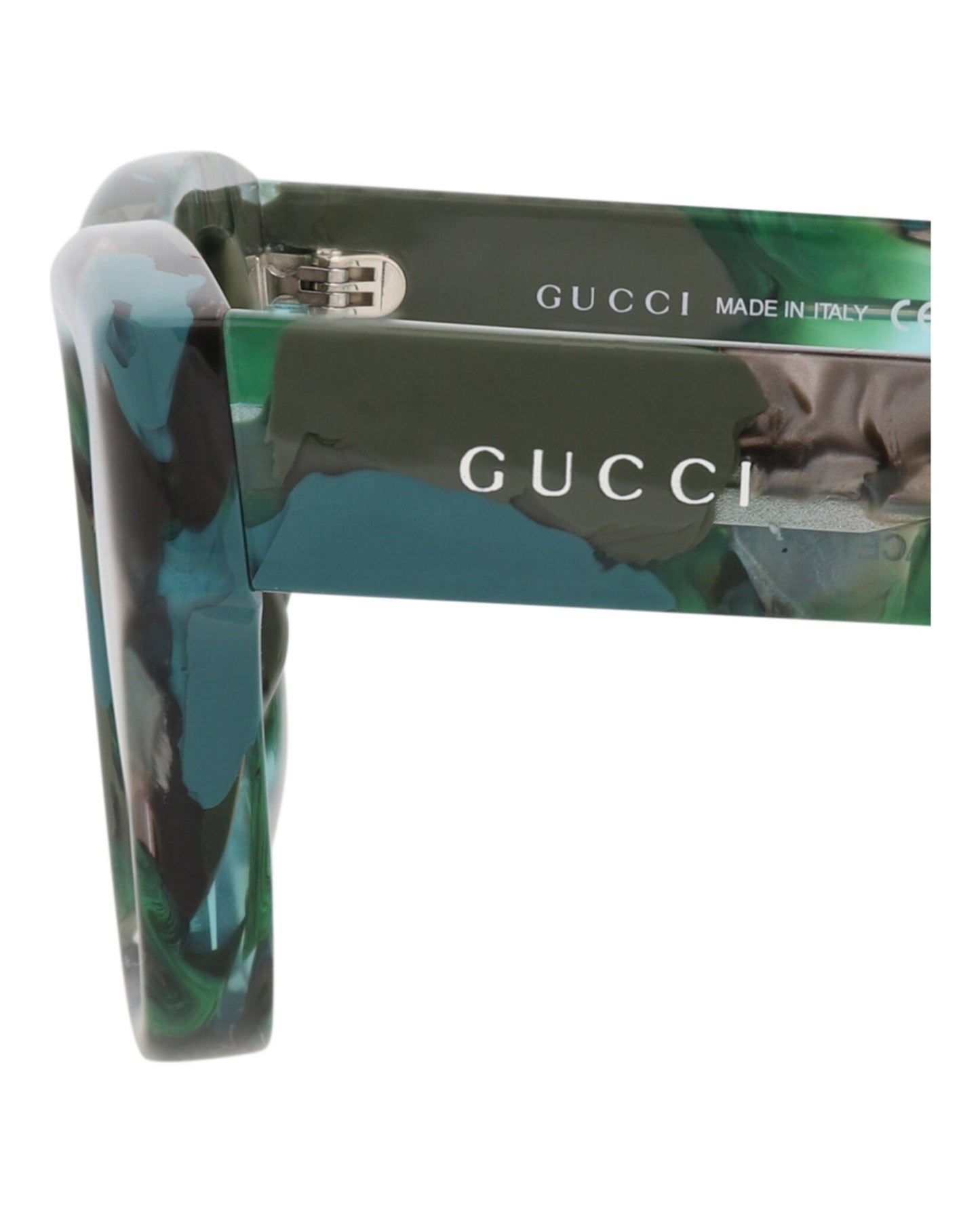 Gucci Mens Square/Rectangle Green Green Brown Fashion Designer Eyewear