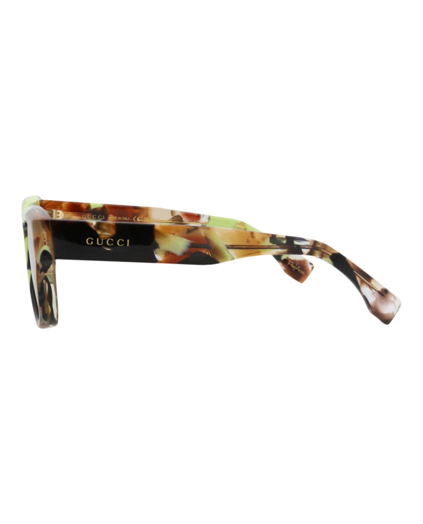 Gucci Mens Square/Rectangle Havana Havana Brown Fashion Designer Eyewear