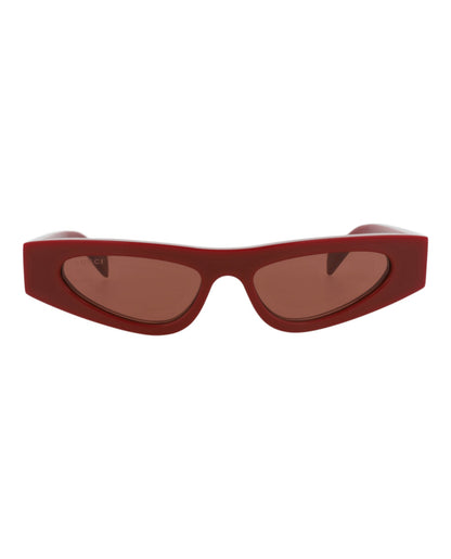 Gucci Womens Cat Eye Burgundy Burgundy Brown Fashion Designer Eyewear