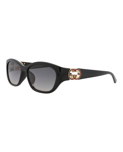 Gucci Womens Round/Oval Black Black Grey Fashion Designer Eyewear