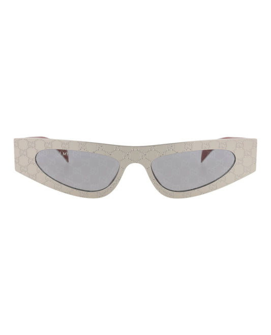 Gucci Womens Cat Eye Silver Silver Smoke Fashion Designer Eyewear