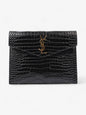 Saint Laurent Uptown Clutch Black Embossed Leather