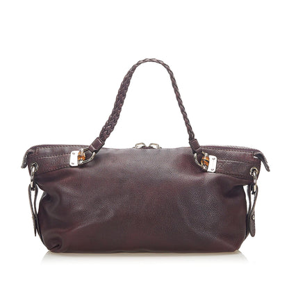 Gucci Bamboo Bar Leather Tote Bag (SHG-31697)