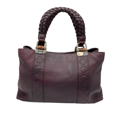 Gucci Bamboo Bar Leather Tote Bag (SHG-36986)