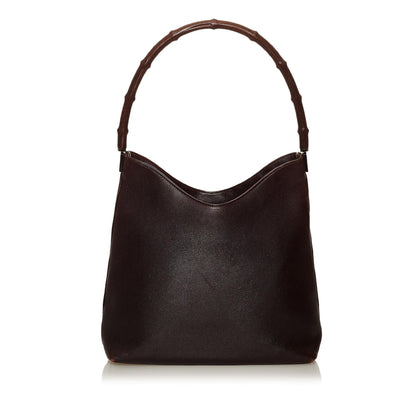 Gucci Bamboo Leather Shoulder Bag (SHG-28393)