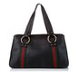 Gucci Bamboo Ring Web Leather Tote Bag (SHG-31198)