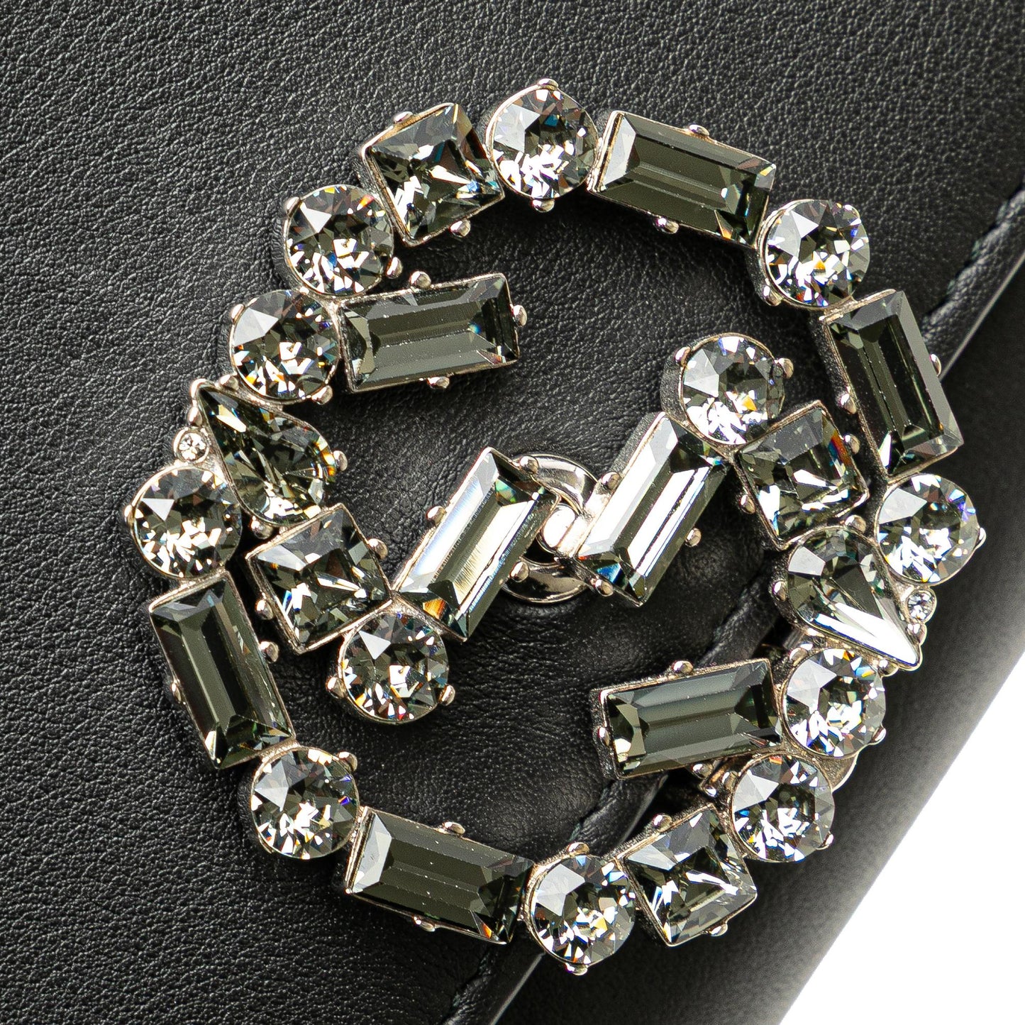 Gucci Calfskin Crystals Broadway Clutch