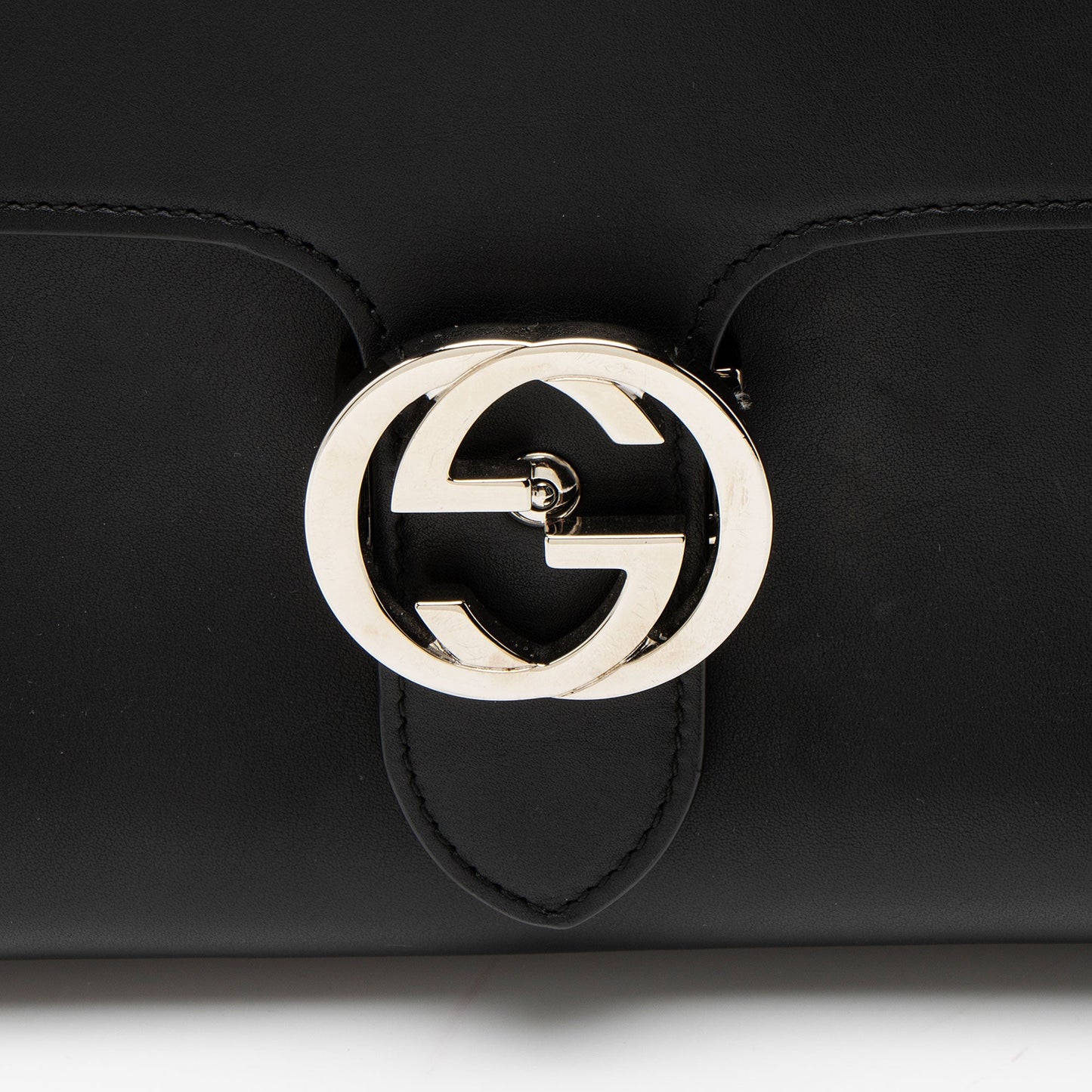 Gucci Grained Calfskin Interlocking G Medium Shoulder Bag