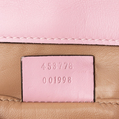 Gucci Calfskin Pearl Bee Broadway Mini Shoulder Bag (SHF-23779)
