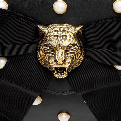 Gucci Calfskin Pearl Tiger Broadway Mini Shoulder Bag