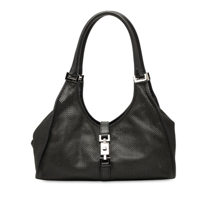 Gucci Calfskin Perforated Jackie Bardot Shoulder Bag