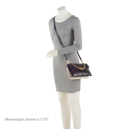 Gucci Calfskin Diagonal Stipe Thiara Double Shoulder Bag (SHF-21686)