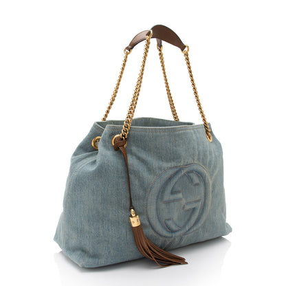 Gucci Denim Soho Medium Shoulder Bag (SHF-gKU581)