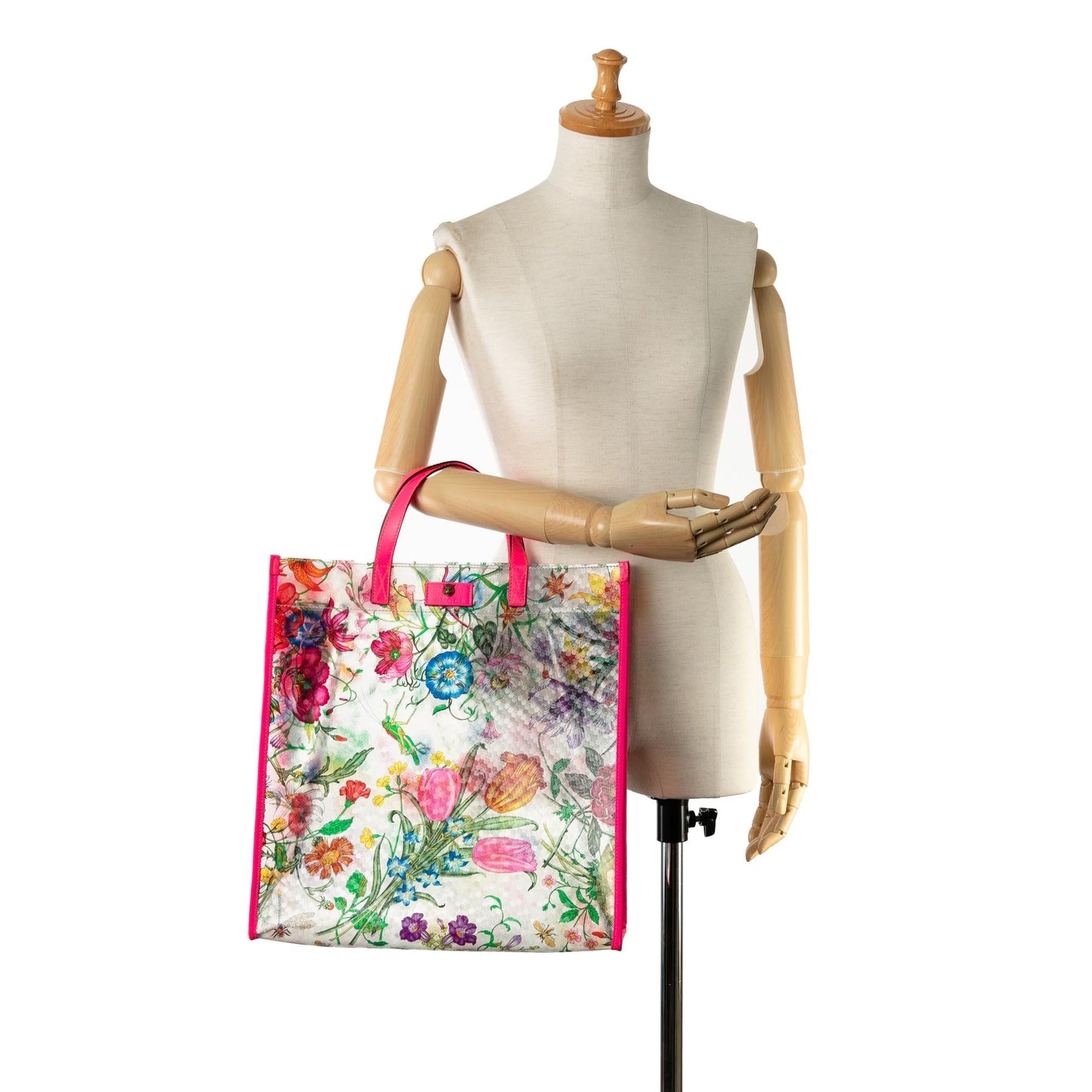 Gucci Flora Print Vinyl Tote (SHG-QGzSsM)