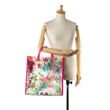 Gucci Flora Print Vinyl Tote (SHG-QGzSsM)