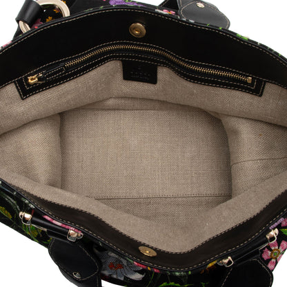 Gucci Floral Canvas Creole Large Tote (SHF-aD7V3p)