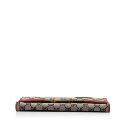 Gucci GG Canvas Bamboo Bar Clutch (SHF-23324)
