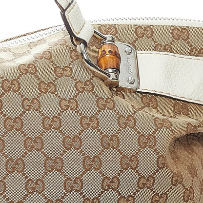 Gucci GG Canvas Bamboo Bar Tote Bag (SHG-31070)