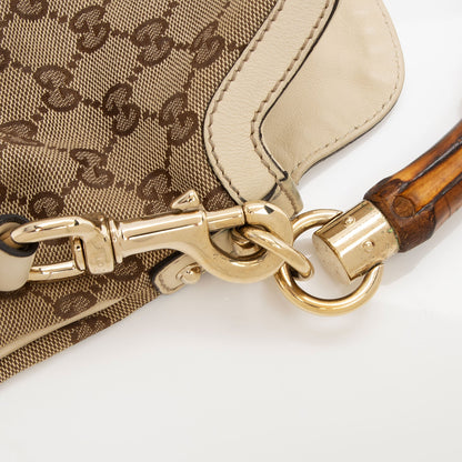 Gucci GG Canvas Bamboo Peggy Shoulder Bag (SHF-Ygbm96)