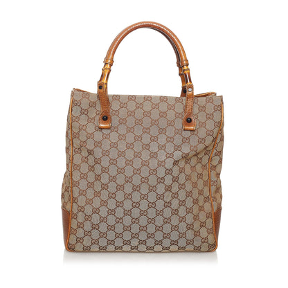Gucci GG Canvas Bamboo Tote Bag (SHG-31006)