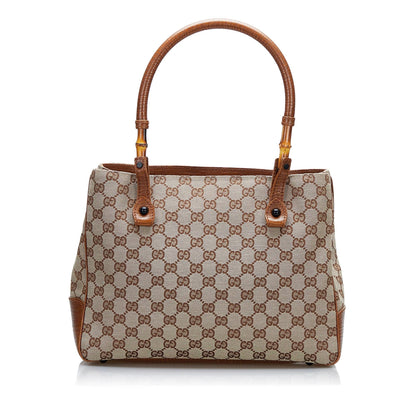 Gucci GG Canvas Bamboo Tote (SHG-onnXj3)
