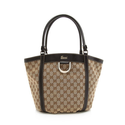Gucci GG Canvas D Ring Medium Tote (SHF-22442)